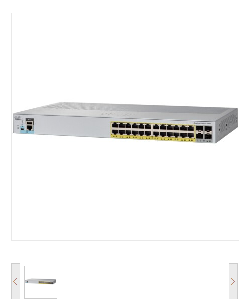 思科/CISCO WS-C2960L-24PS-AP 智能中文WEB界面管理 24口千兆POE+4光口交换设备