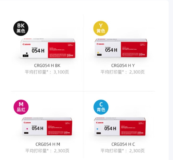 佳能硒鼓CRG054H品红色M大容量原装打印机耗材印量约2300页